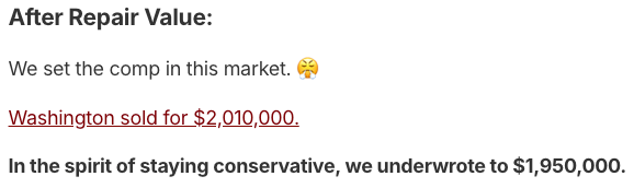 Original After Repair Value