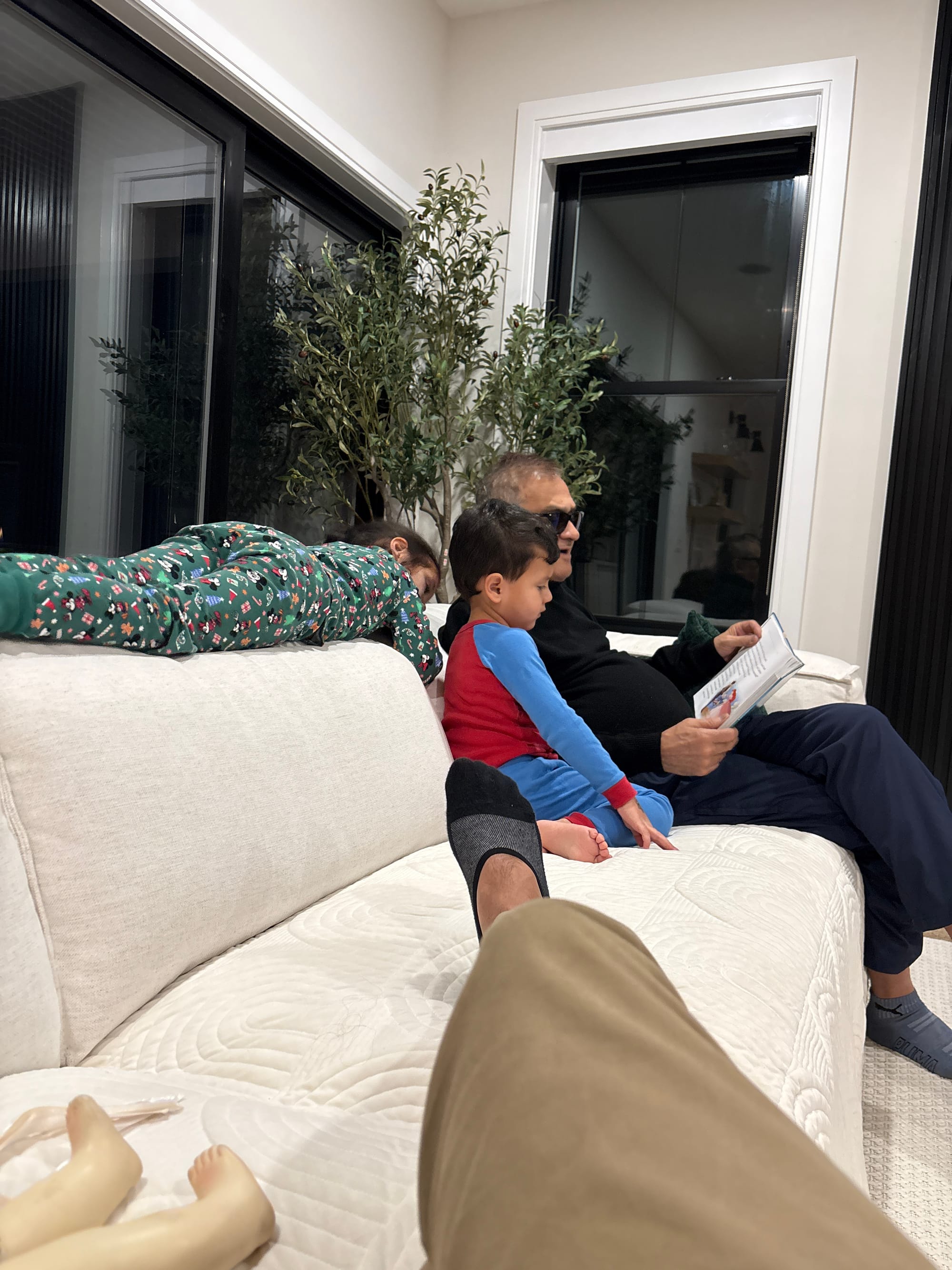 Grandpa Reading to Kids
