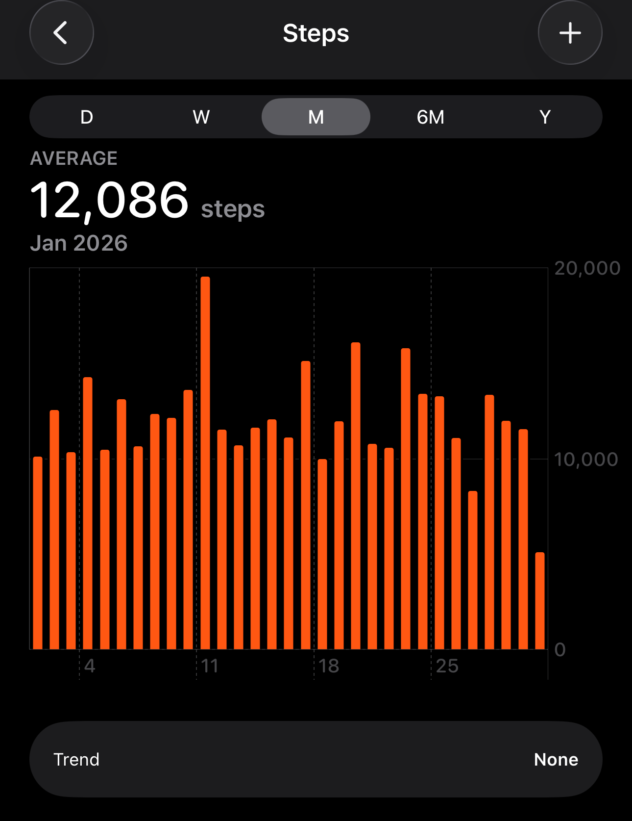 January 2026 Step Count